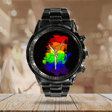 Discover Rainbow Heart Calendar Steel Band Watch