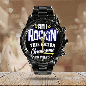 Discover Down Syndrome Awareness Support Trisomy 21 Gift Calendar Steel Band Watch