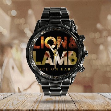 Discover The lion and the lamb Calendar Steel Band Watch