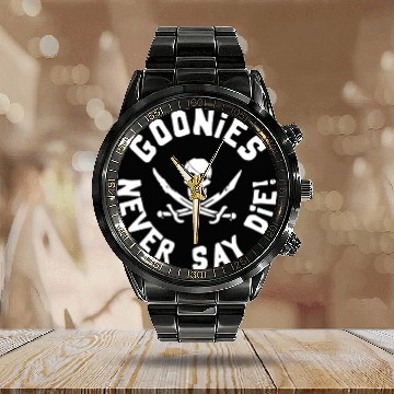 Discover Goonies Never Say Die Calendar Steel Band Watch