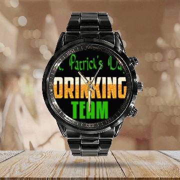 Discover St. Patrick's Day Drinking Team, Beerdesign Calendar Steel Band Watch