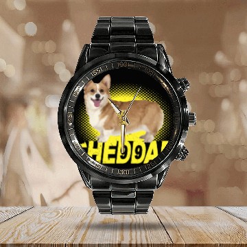 Discover Cheddar Corgi Dog Brooklyn Nine Nine B99 Calendar Steel Band Watch