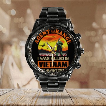 Discover Agent Orange I Was Killed In Vietnam Calendar Steel Band Watch