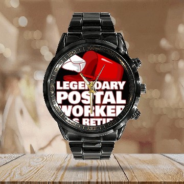Discover Funny Post Office Retired Postal Worker Gift Idea Calendar Steel Band Watch