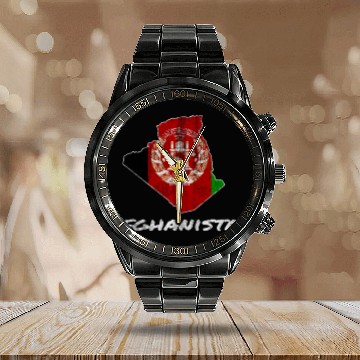 Discover Afghanistan Flag Arab Country Calendar Steel Band Watch