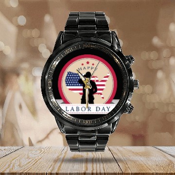 Discover Labor day holiday gift USA germany first of may Calendar Steel Band Watch