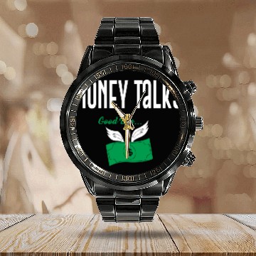 Discover money talks Calendar Steel Band Watch
