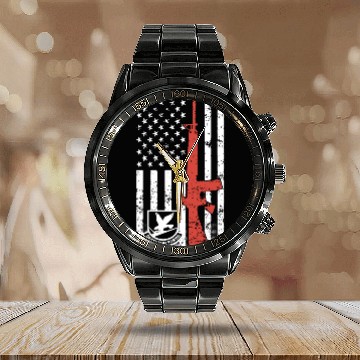 Discover AIR FORCE SECURITY FORCES GUN Calendar Steel Band Watch