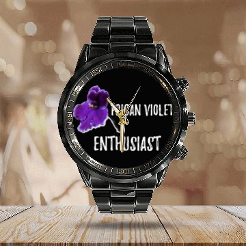 Discover African violet Gardening Calendar Steel Band Watch Best Garden Gift