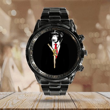 Discover Monkey Business Calendar Steel Band Watch