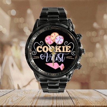 Discover Cookie Artist Illustration for Cookie Decorators Calendar Steel Band Watch