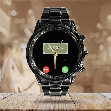 Discover Money Calling Entrepreneur Calendar Steel Band Watch