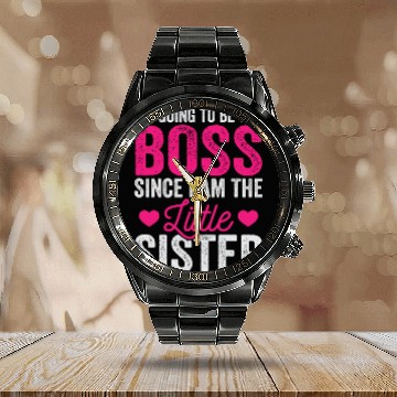 Discover Little Sister Calendar Steel Band Watch, Funny Little Sister Calendar Steel Band Watch