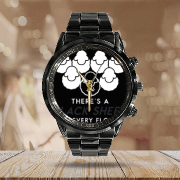 Discover Black sheep flock Calendar Steel Band Watch
