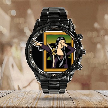 Discover Dabbing Mona Lisa Painting Cute Art Lover Calendar Steel Band Watch