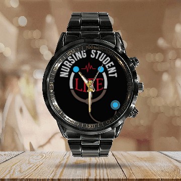 Discover Nursing Student Life print | Male Gift Calendar Steel Band Watch Health