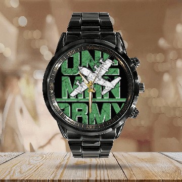 Discover Army Camouflage Military Gift Idea Calendar Steel Band Watch