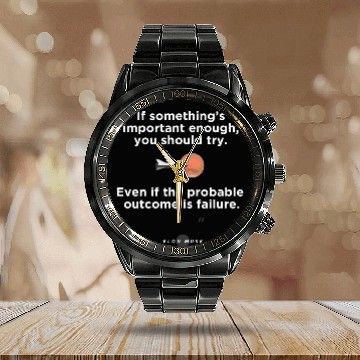Discover Quotes from: Elon Musk on Failure Calendar Steel Band Watch