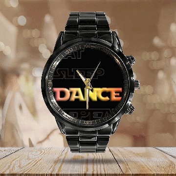 Discover Eat Sleep Dance Repeat Calendar Steel Band Watch
