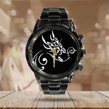 Discover Maori Tattoo Bird Freedom white Calendar Steel Band Watch
