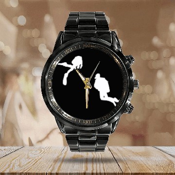 Discover Diver Diving Snorkeling Swimming Goggles Sea Life Calendar Steel Band Watch