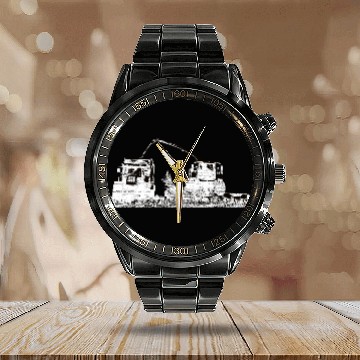 Discover Corn chopper chopping corn maize farmer Calendar Steel Band Watch
