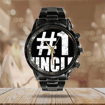 Discover Best uncle ever - Number 1 - No. One Uncle Calendar Steel Band Watch