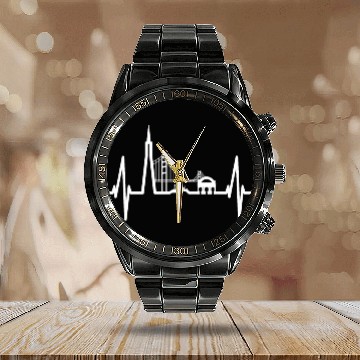 Discover San Francisco Heartbeat Skyline California Lover Calendar Steel Band Watch