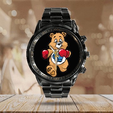 Discover TEDDY BEAR BOXER Boxing Figher Son Daughter Calendar Steel Band Watch