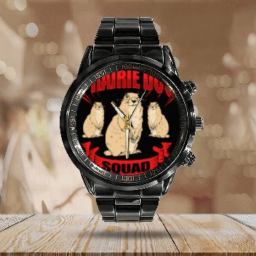 Discover Prairie Dog Groundhog Squirrel Xerini Rodent Calendar Steel Band Watch