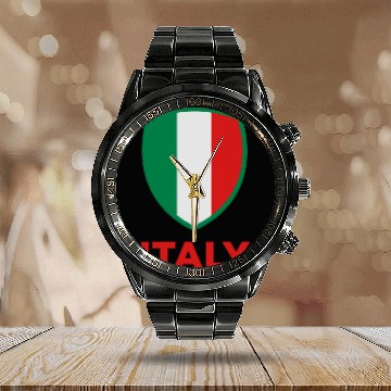 Discover National Flag of Italy Calendar Steel Band Watch