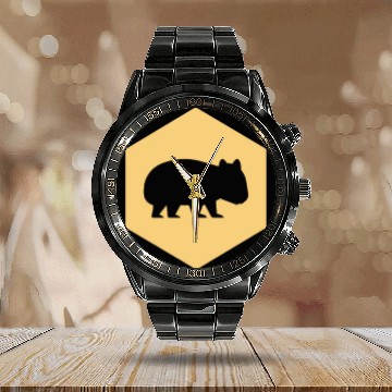 Discover Wombat Australia Animal Welfare Wilderness Gift Calendar Steel Band Watch