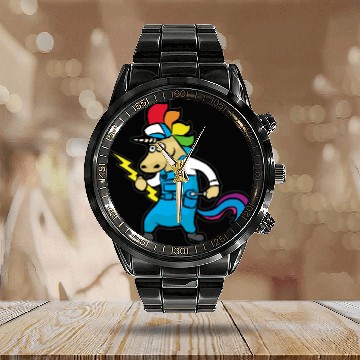 Discover UNICORN ELECTRICIAN Electricity Lineman Wire Calendar Steel Band Watch