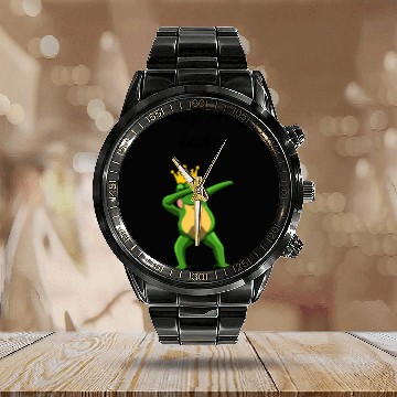 Discover FUNNY FROG TOAD SUPER LURCH GIFT Calendar Steel Band Watch