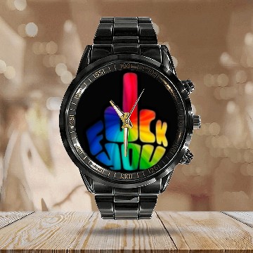 Discover Funny Cute Middle Finger Vintage Calendar Steel Band Watch - F*ck You
