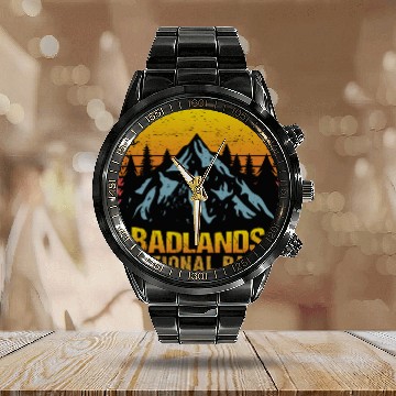 Discover Badlands National Park Calendar Steel Band Watch