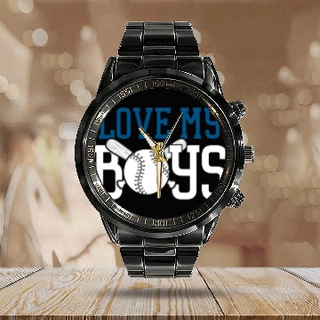 Discover Love My Boys (Softball) - Softball Dad Gift Funny Calendar Steel Band Watch