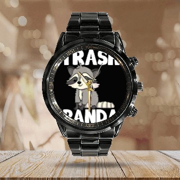 Discover Raccoon Trash Panda Funny Cute Quote Animal Gift Calendar Steel Band Watch