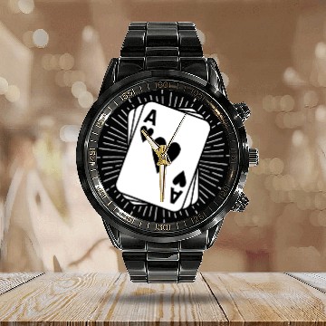 Discover Ace Of Spades Calendar Steel Band Watch & Gift