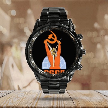 Discover Soviet Propaganda Poster USSR Communism Yuri Ga Calendar Steel Band Watch