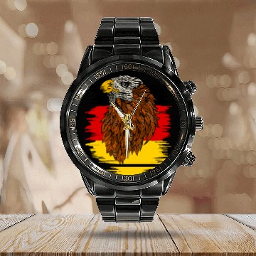 Discover German Eagle Freedom Patriot Flag Of Germany Calendar Steel Band Watch
