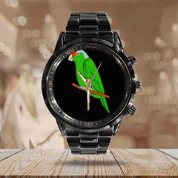 Discover lilac-crowned parrot - lilac-crowned amazon Calendar Steel Band Watch