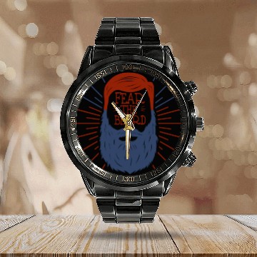 Discover Fear The Beard Calendar Steel Band Watch