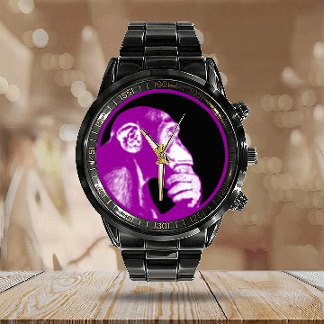 Discover Think of monkey chimpanzee Calendar Steel Band Watch