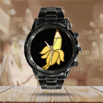 Discover Banana pencil Calendar Steel Band Watch