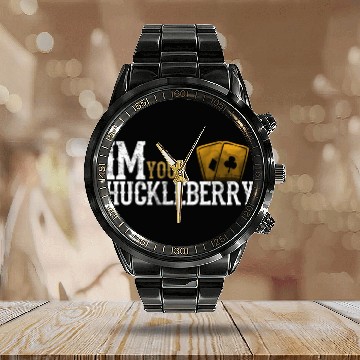 Discover Im your huckleberry distressed western movie quote Calendar Steel Band Watch