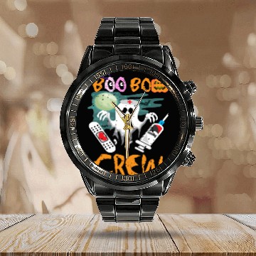 Discover Boo Boo Crew Nurse Ghost Halloween Costume Calendar Steel Band Watch