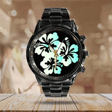 Discover Hawaii Honolulu Boarder Surfer Tiki Summer Vacatio Calendar Steel Band Watch