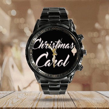 Discover Christmas Carol with xmas decoration for Carols Calendar Steel Band Watch