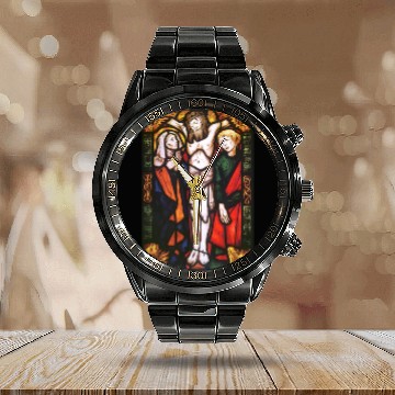 Discover Scenes from the life of the Virgin Mary Calendar Steel Band Watch